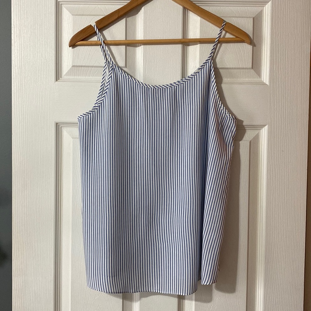 Soprano Blue and White Stripe Tank Top